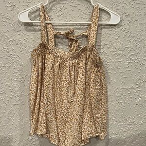 Old Navy Floral Print Tank Top - Brown and Cream